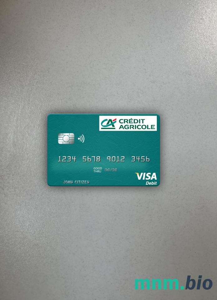 France Credit Agricole bank visa obciążyć card wygląd fotograficzny skan PSD + zdjęcie